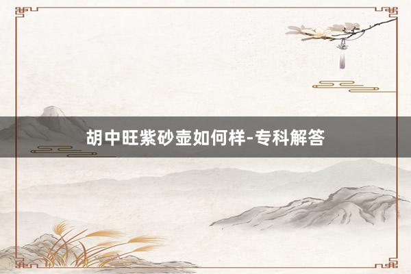 胡中旺紫砂壶如何样-专科解答