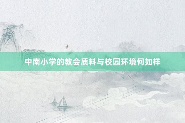 中南小学的教会质料与校园环境何如样