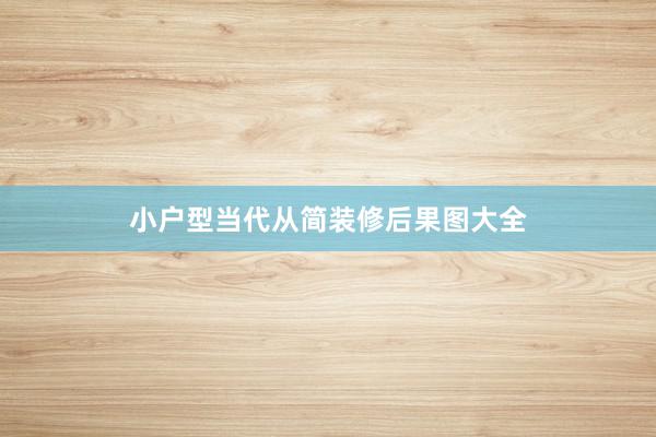 小户型当代从简装修后果图大全